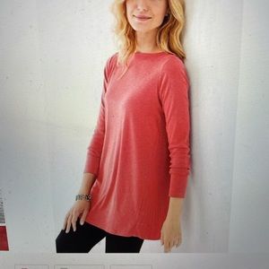 J. Jill Pink Clove Pima Cotton Boat-Neck Tunic - NWT Size LT